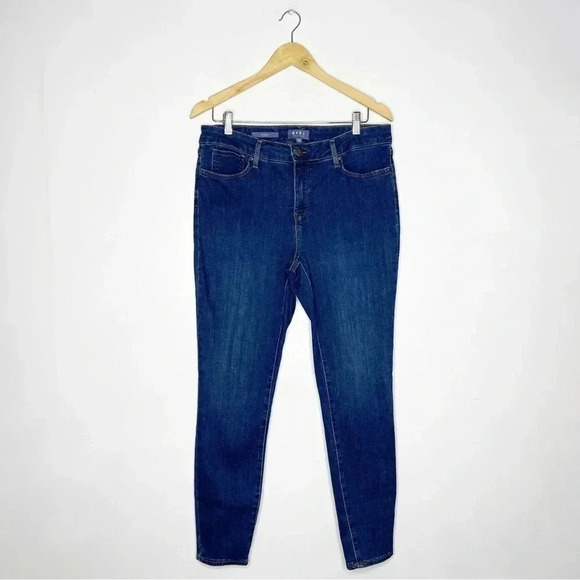 NYDJ Not Your Daughter Jeans Womens Denim Dark Wash Skinny Jeans Size 10 - Picture 1 of 5